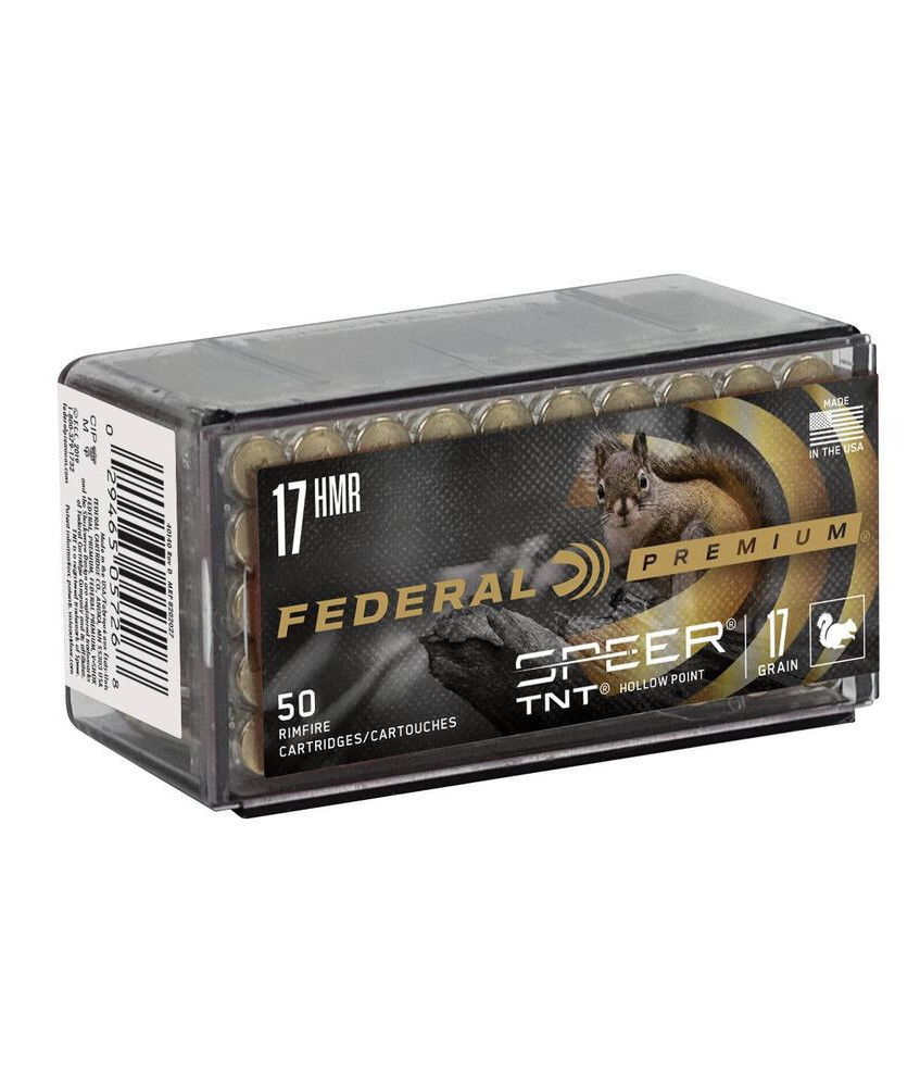 Munición metálica FEDERAL Speer TNT - 17 HMR - 17 grains