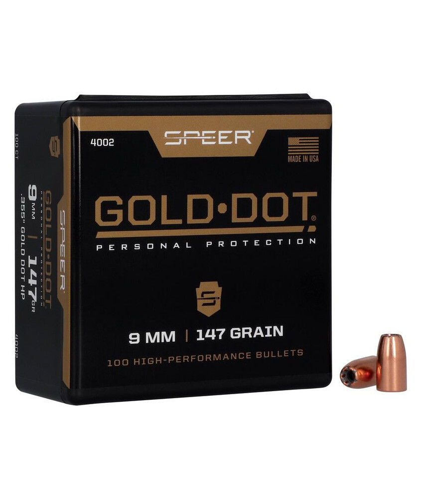 Puntas de bala SPEER Gold Dot HP - .355" - 147 grains