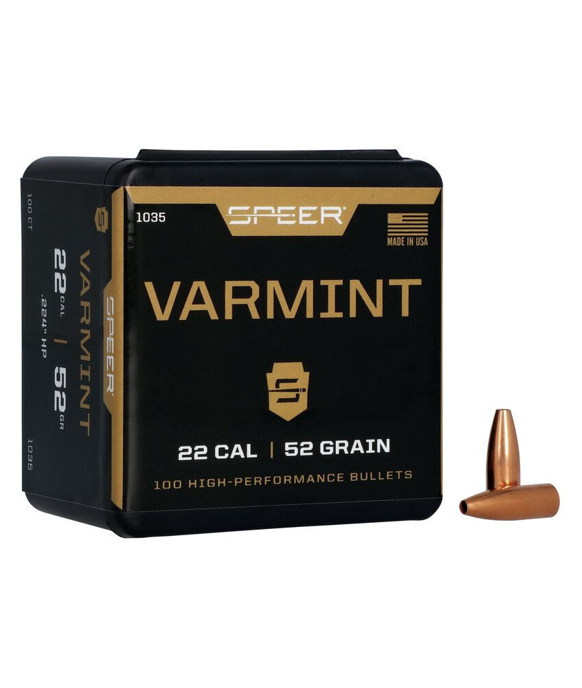 Puntas de bala SPEER Varmint HP - .224" - 52 grains