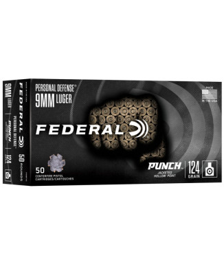 Munición FEDERAL Personal Defense Punch - 9mm. Para. - 124 grains - JHP